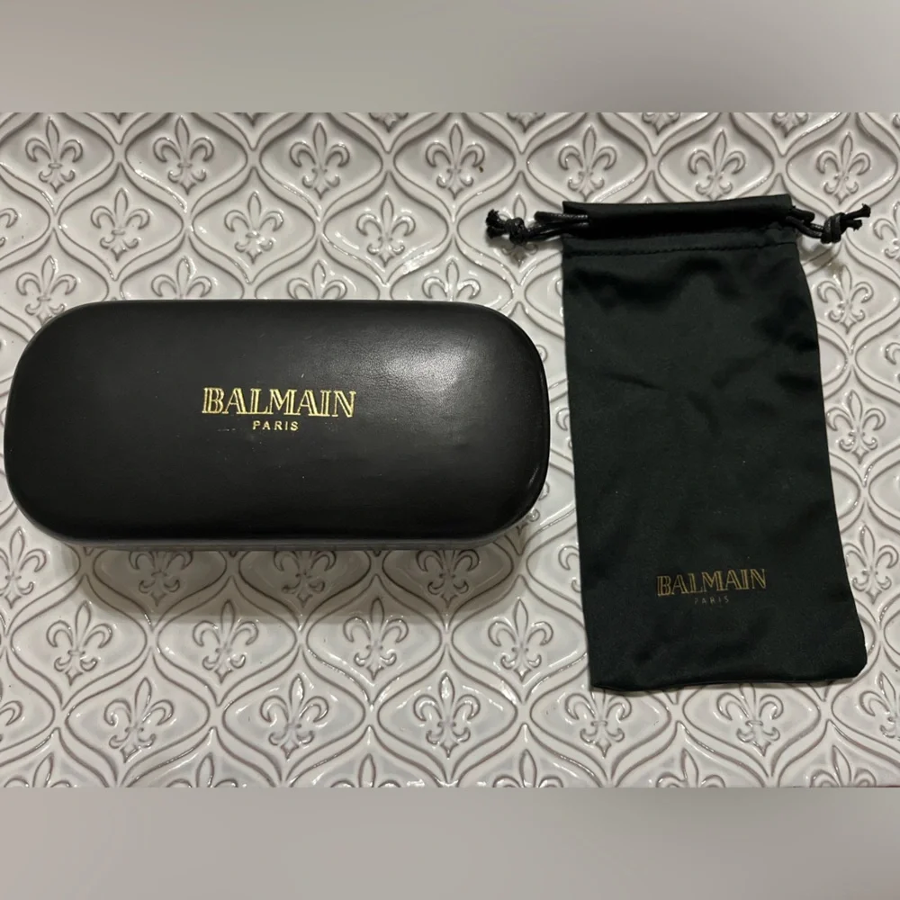 Balmain Black and Gold Eyewear Case (case only)